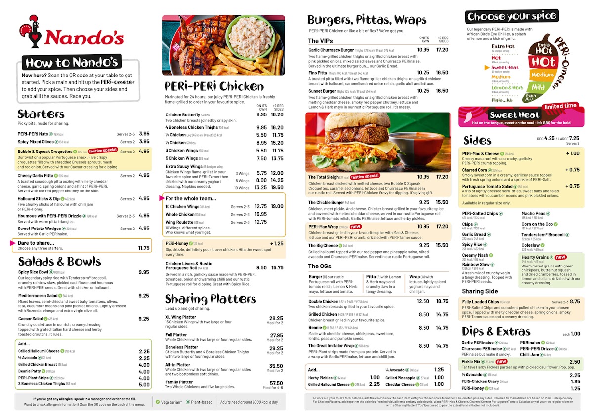 Menu Nando's Greenwich - Cutty Sark-1
