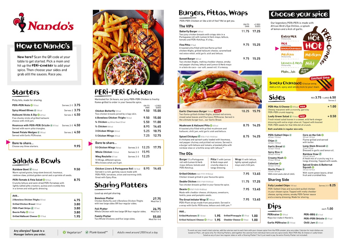 Menu Nando's Greenwich - Cutty Sark-10