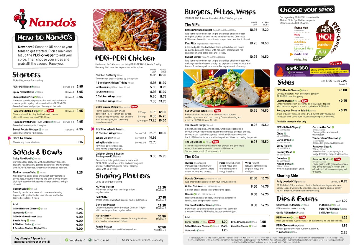 Menu Nando's Greenwich - Cutty Sark-3