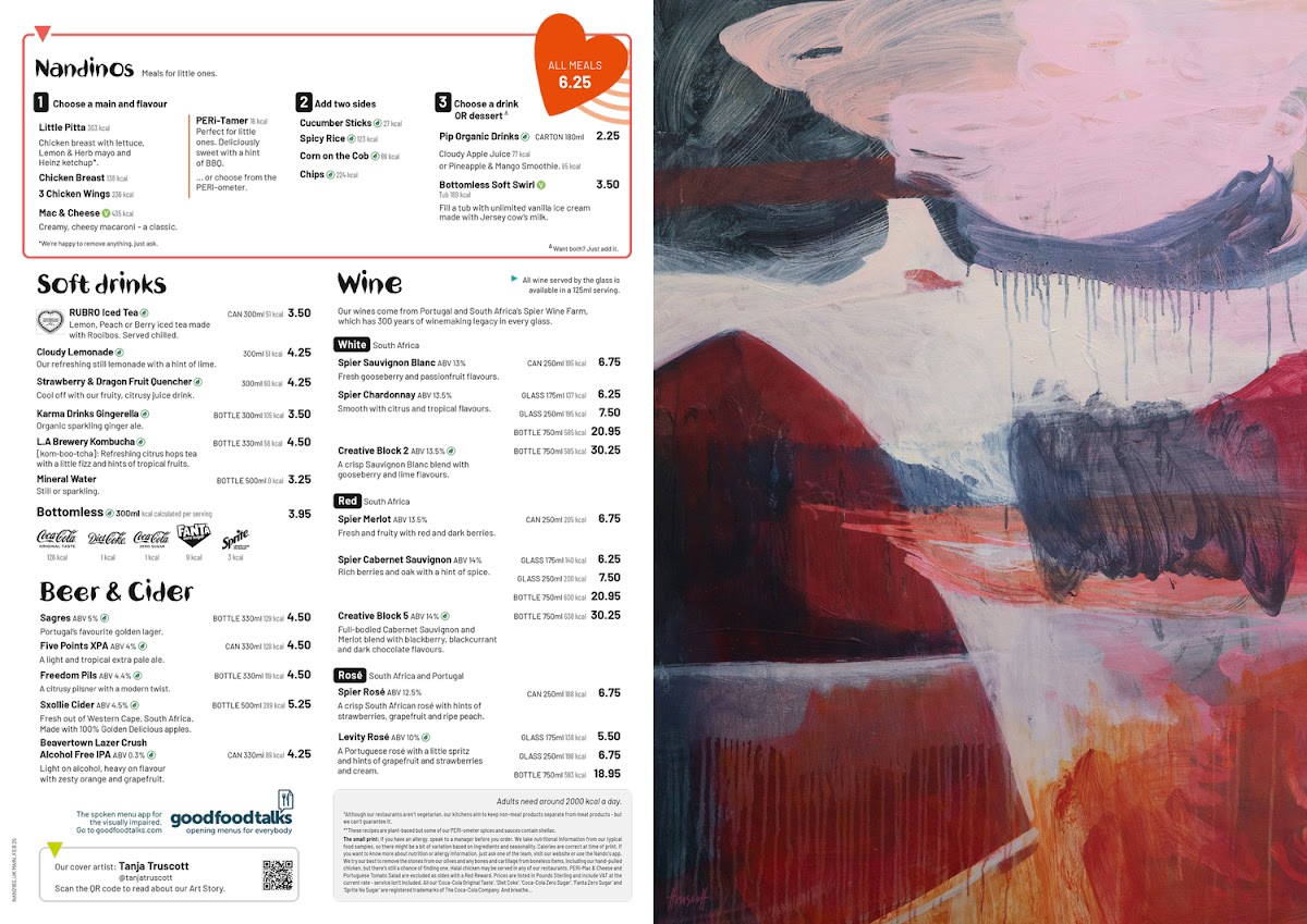 Menu Nando's Greenwich - Cutty Sark-9